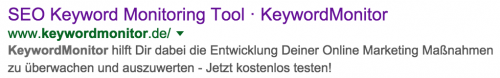 Google Suchergebnisse: Title & Meta Beschreibung